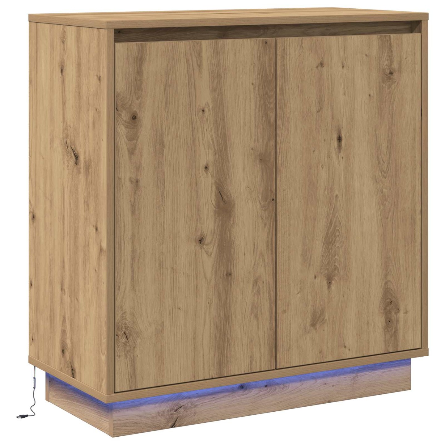 Buffet LED Chêne artisanal 71 x 34,5 x 75 cm Bois d'ingénierie