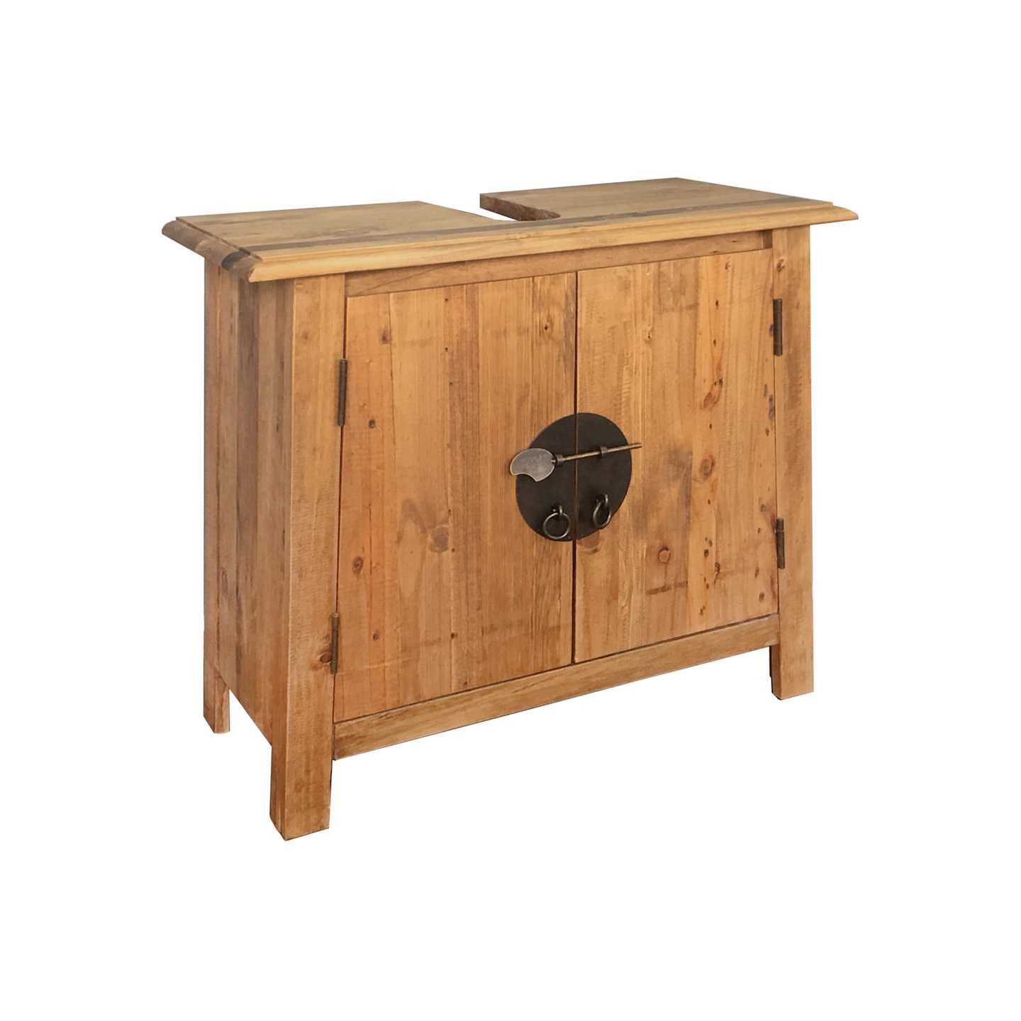 Meuble-lavabo de salle de bains pin massif 70x32x63 cm