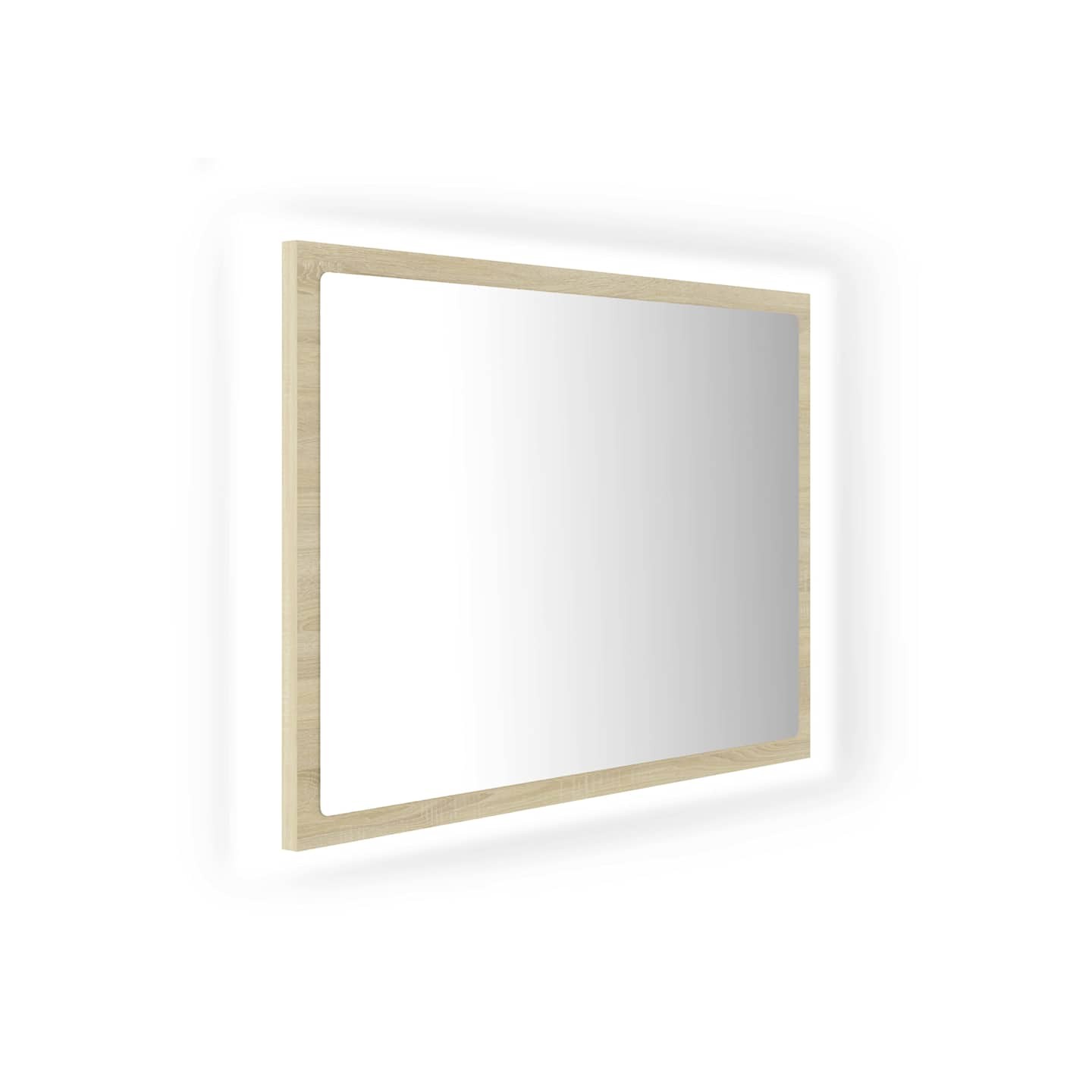 Miroir LED de salle de bain Chêne sonoma 60x8,5x37 cm Acrylique