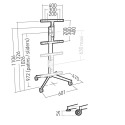 Pied TV mobile ERARD Kana 039220 30-55" acier noir | Nimestore