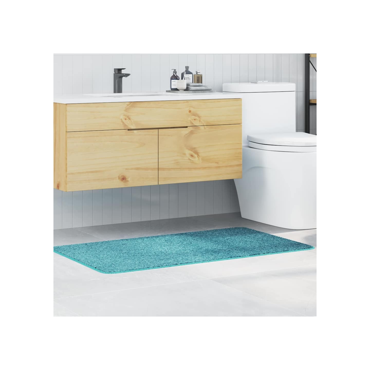 Tapis de bain antidérapant Turquoise 70 x 120 cm PP