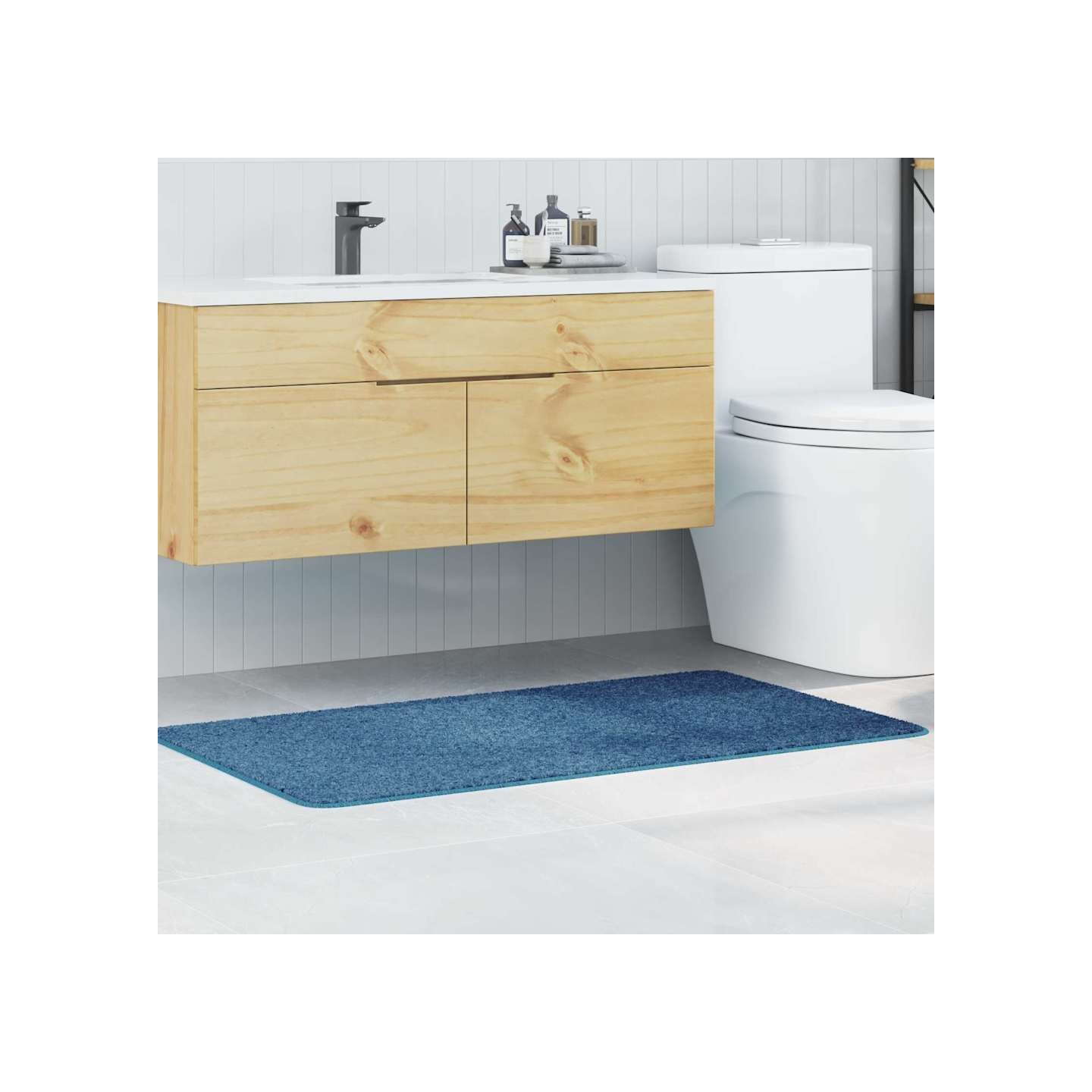 Tapis de bain antidérapant Bleu 70 x 120 cm PP
