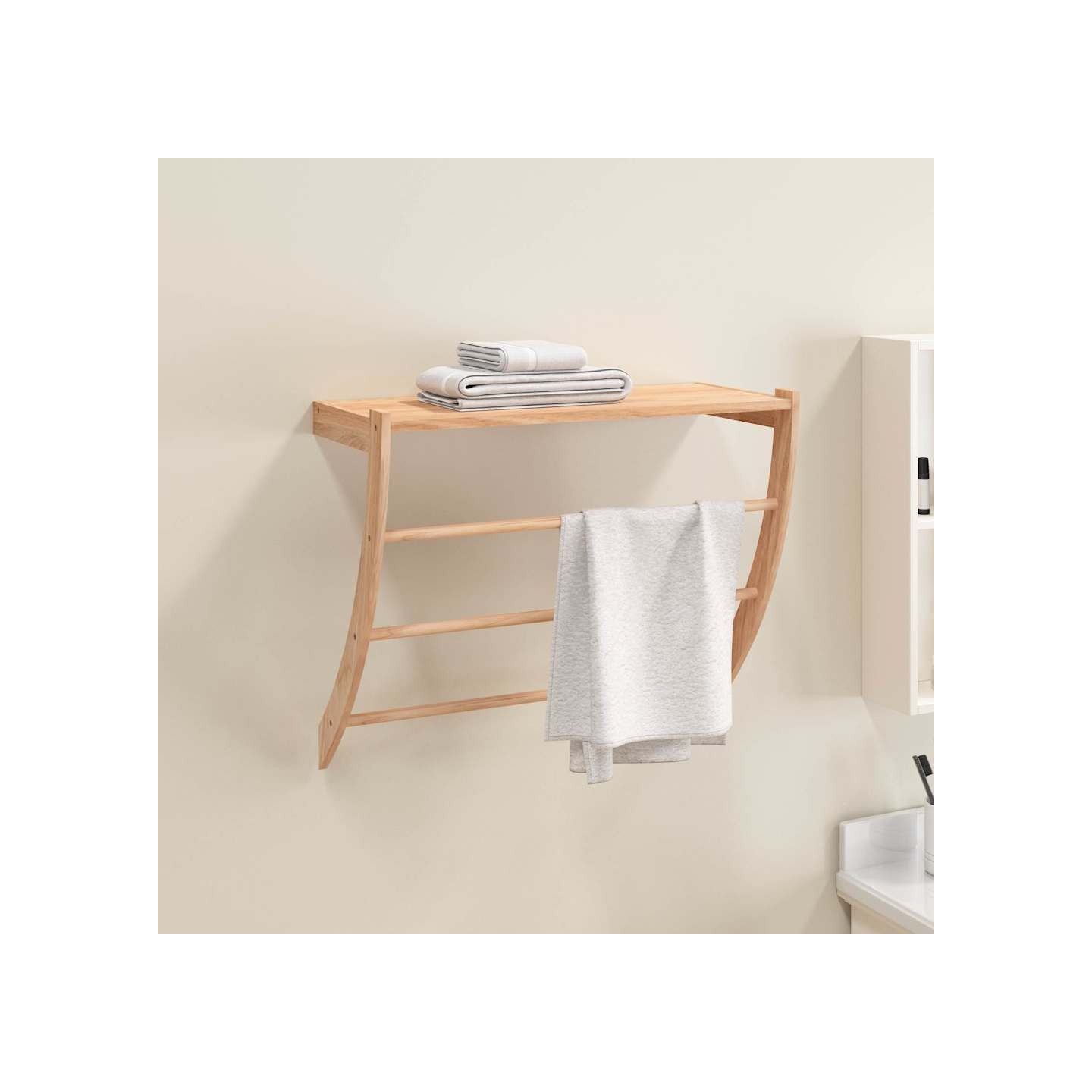 Porte-serviette 60x25,5x49 cm Bois massif de noyer