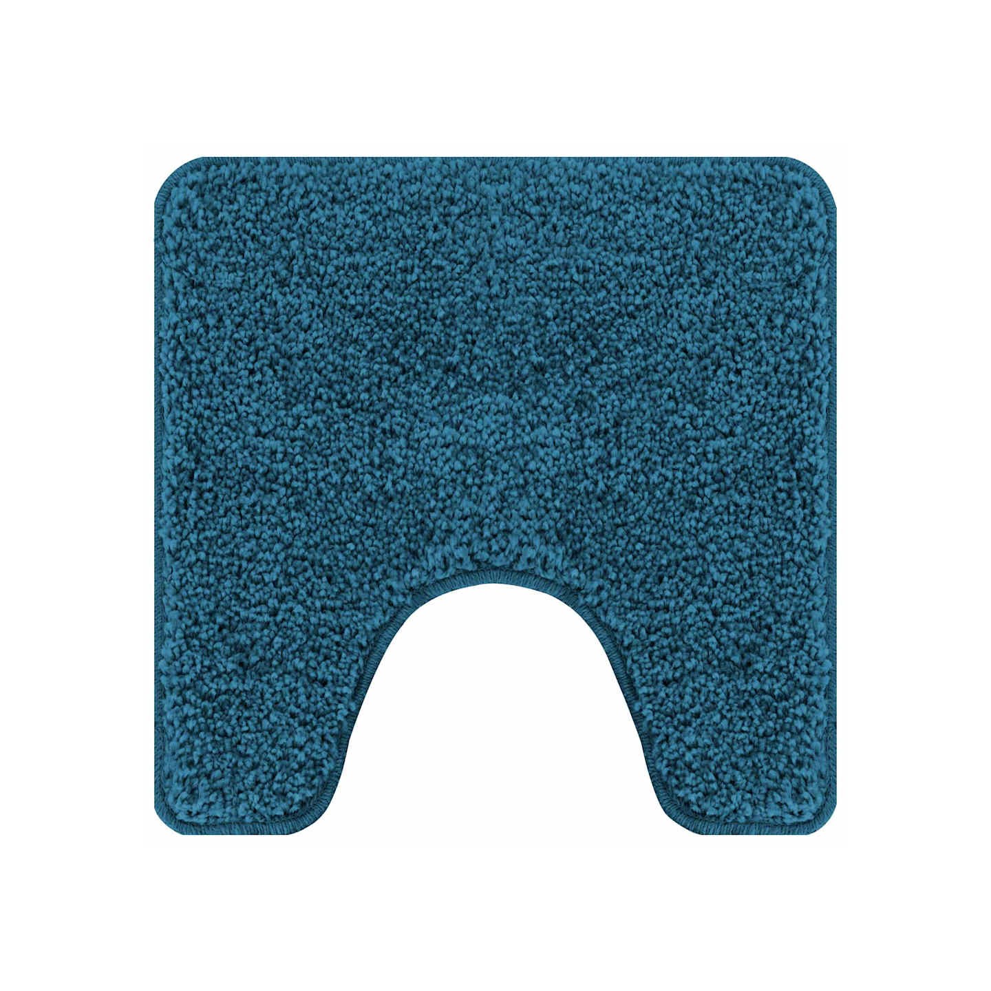 Tapis de bain antidérapant avec découpe pour toilette Bleu PP