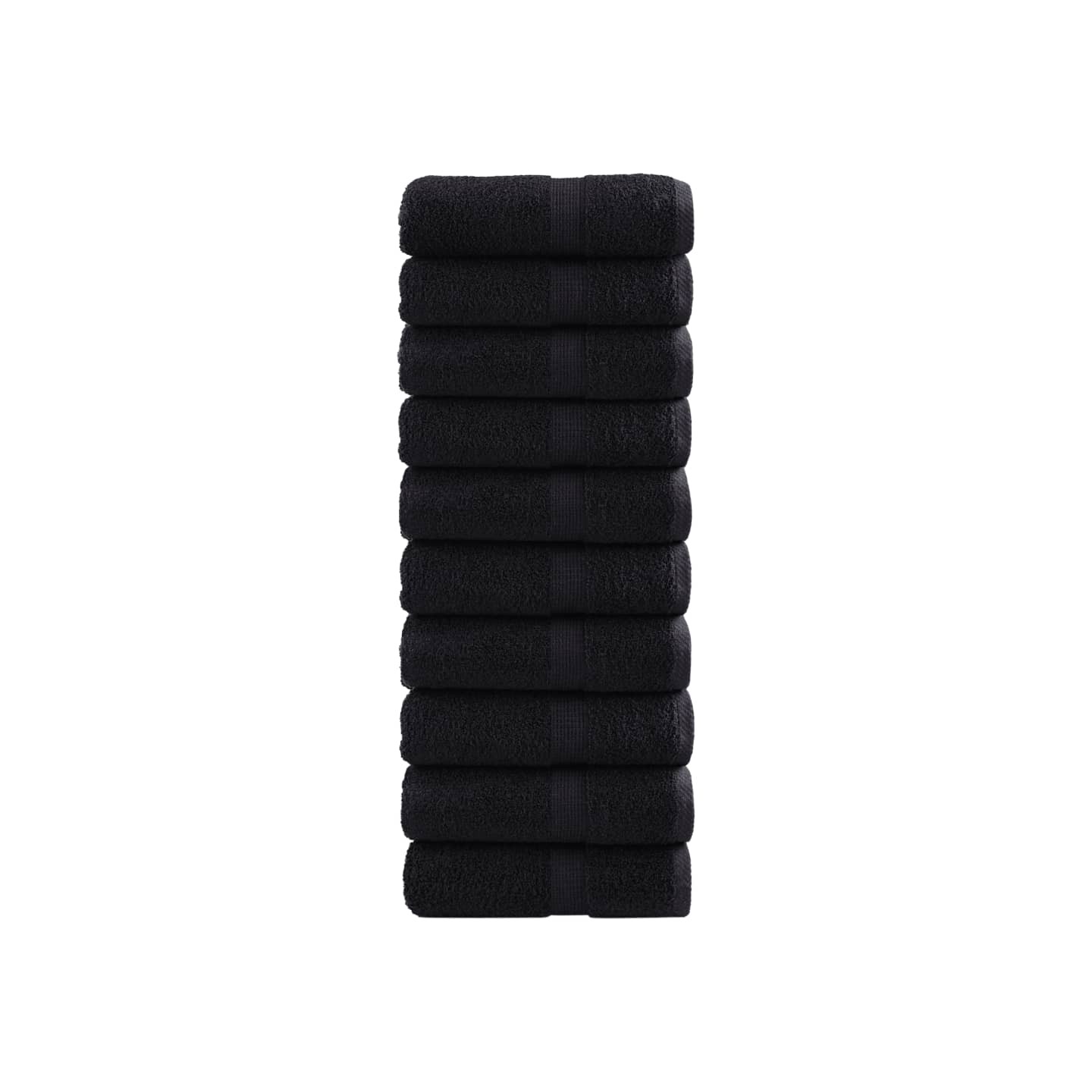 Serviettes de toilette Premium SOLUND 10 pièces Noir 30x30 cm