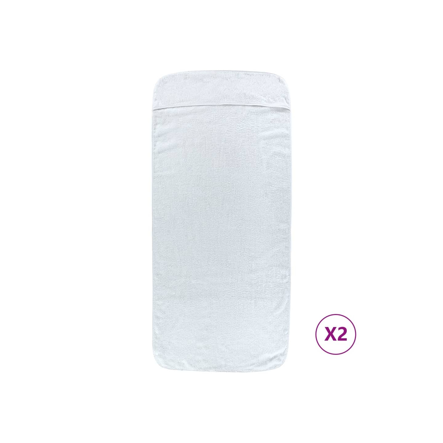 Serviettes de plage 2 pcs blanc 60x135 cm tissu 400 GSM