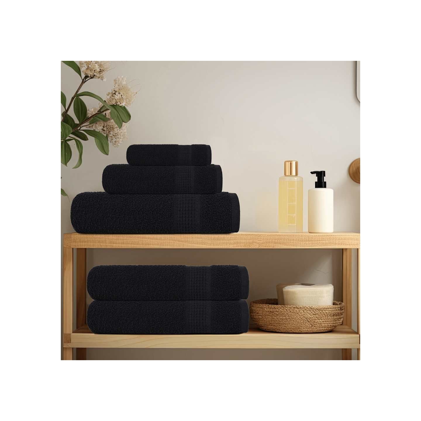 Ensemble de serviettes FROGN 12 pcs noir 360 g/m²