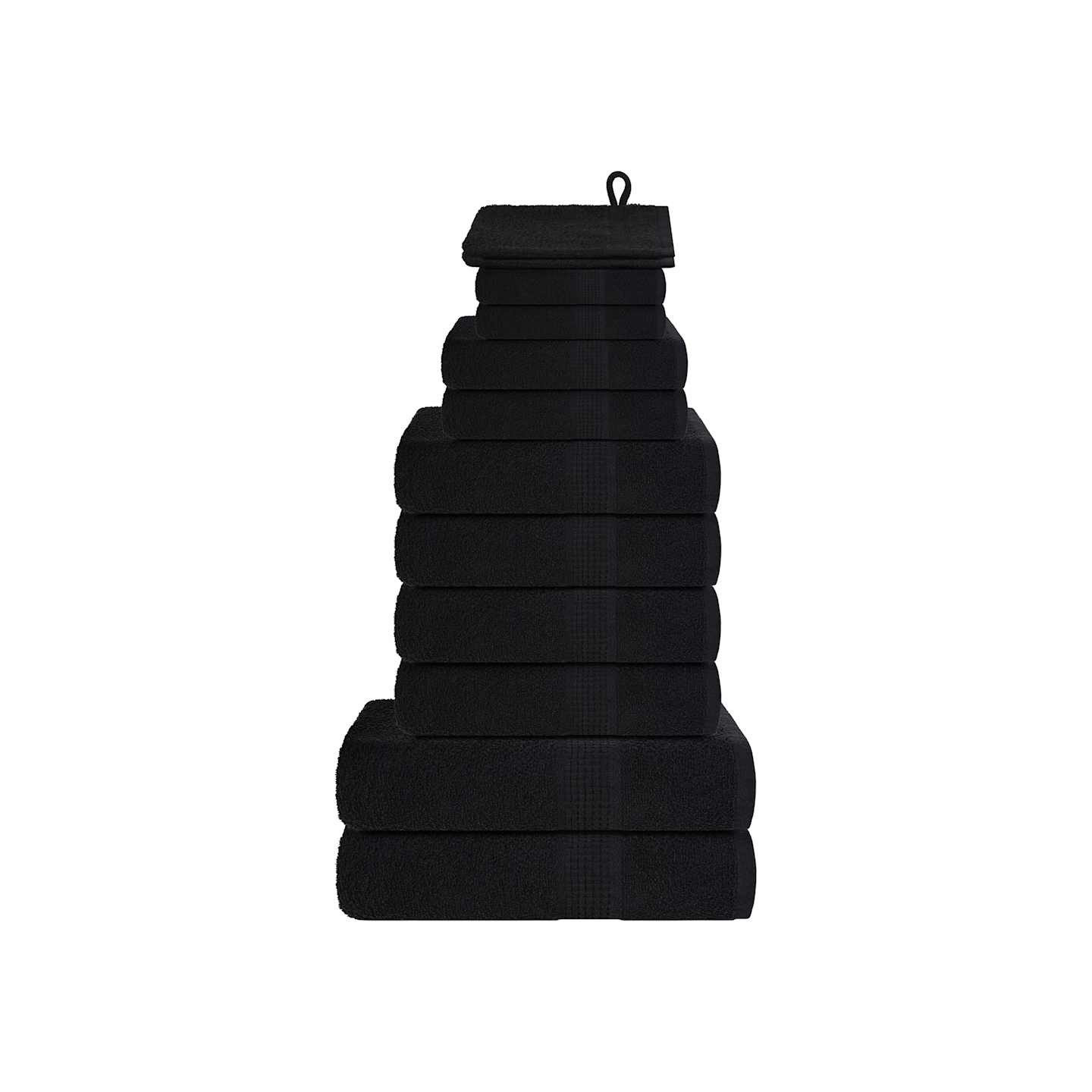 Ensemble de serviettes FROGN 12 pcs noir 360 g/m²