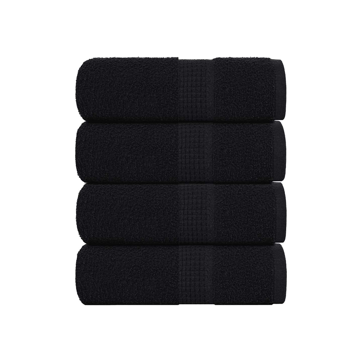 Serviettes de toilette FROGN 4 pièces Noir 30x30 cm 360 g/m²