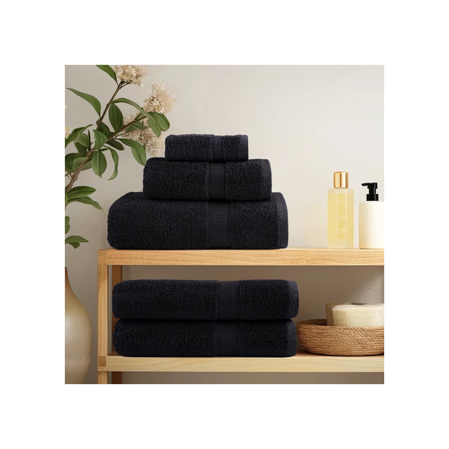 Serviettes de sauna de qualité supérieure SOLUND 4 pcs noir