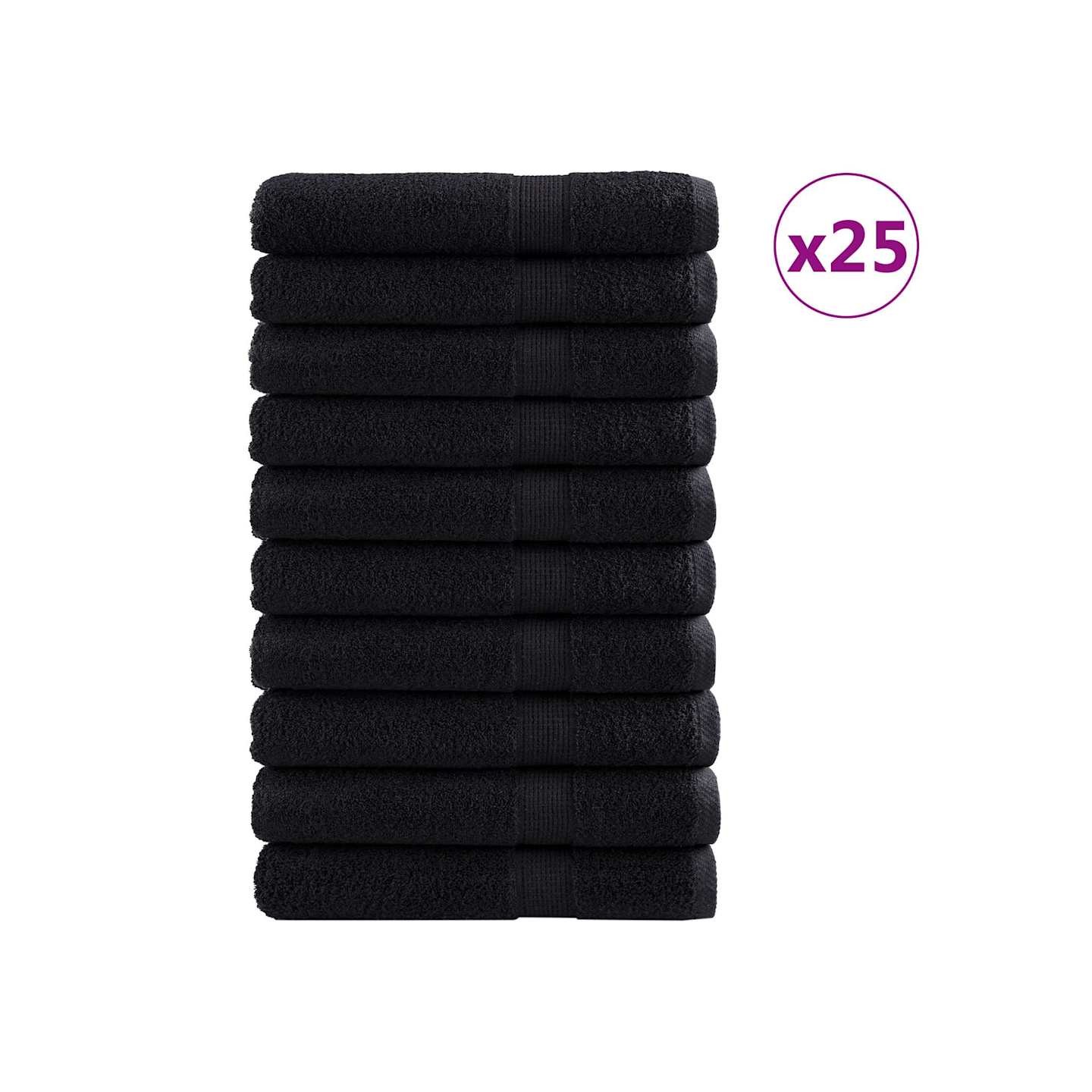 Serviette Invité SOLUND 25 pc Noir 100 x 200 cm 550 gsm