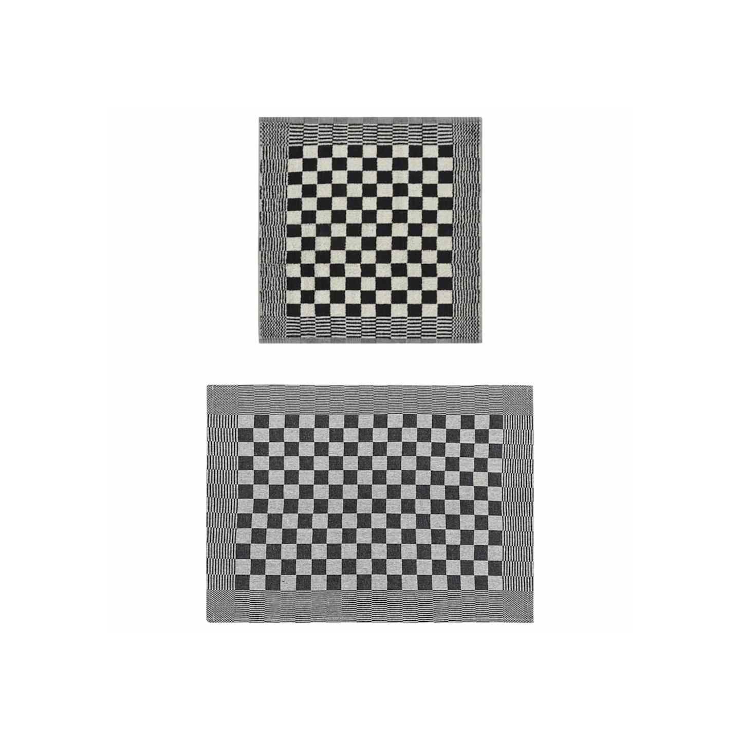 Ensemble de serviettes 20 pcs noir et blanc coton