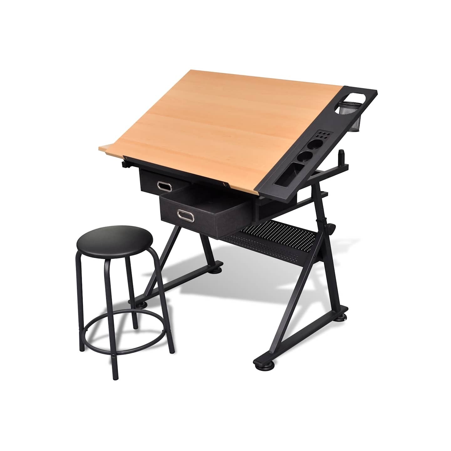 Table à dessin inclinable 2 tiroirs et tabouret