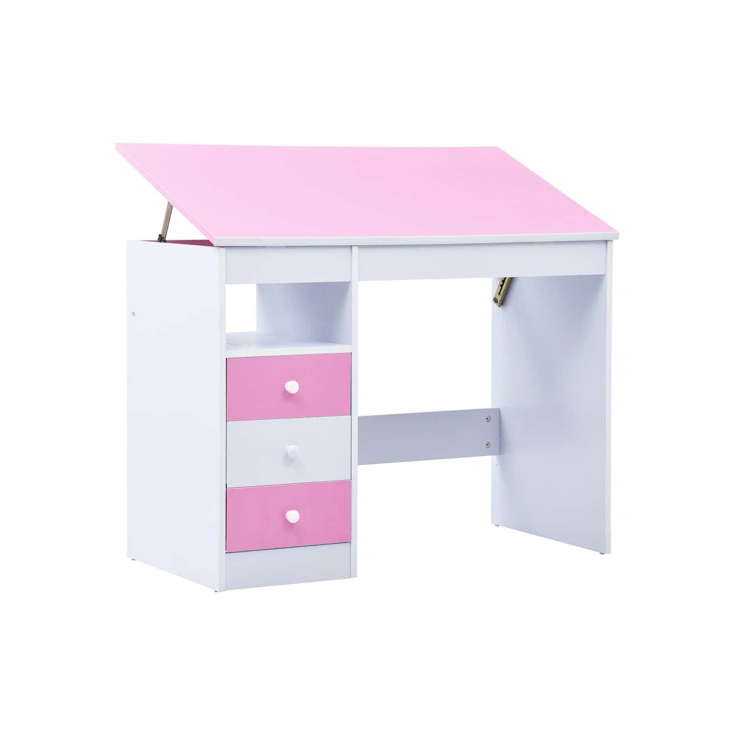 Bureau pour enfants Inclinable Rose et blanc