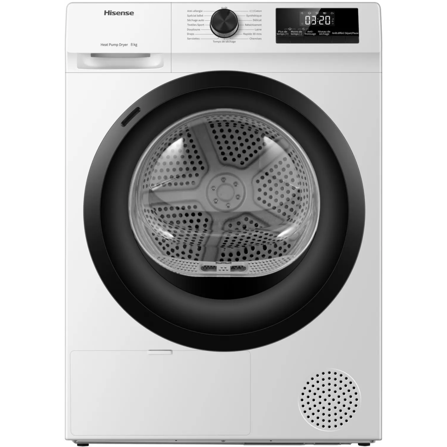 Sèche-linge Hisense DHQE802U 8 kg pompe à chaleur classe D | Nimestore