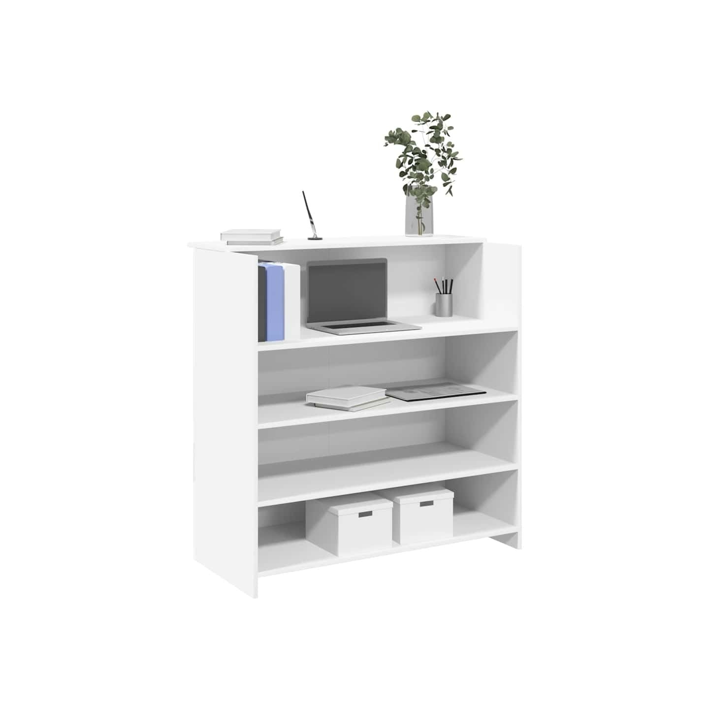Bureau de réception Blanc 100x50x103,5 cm Bois d'ingénierie