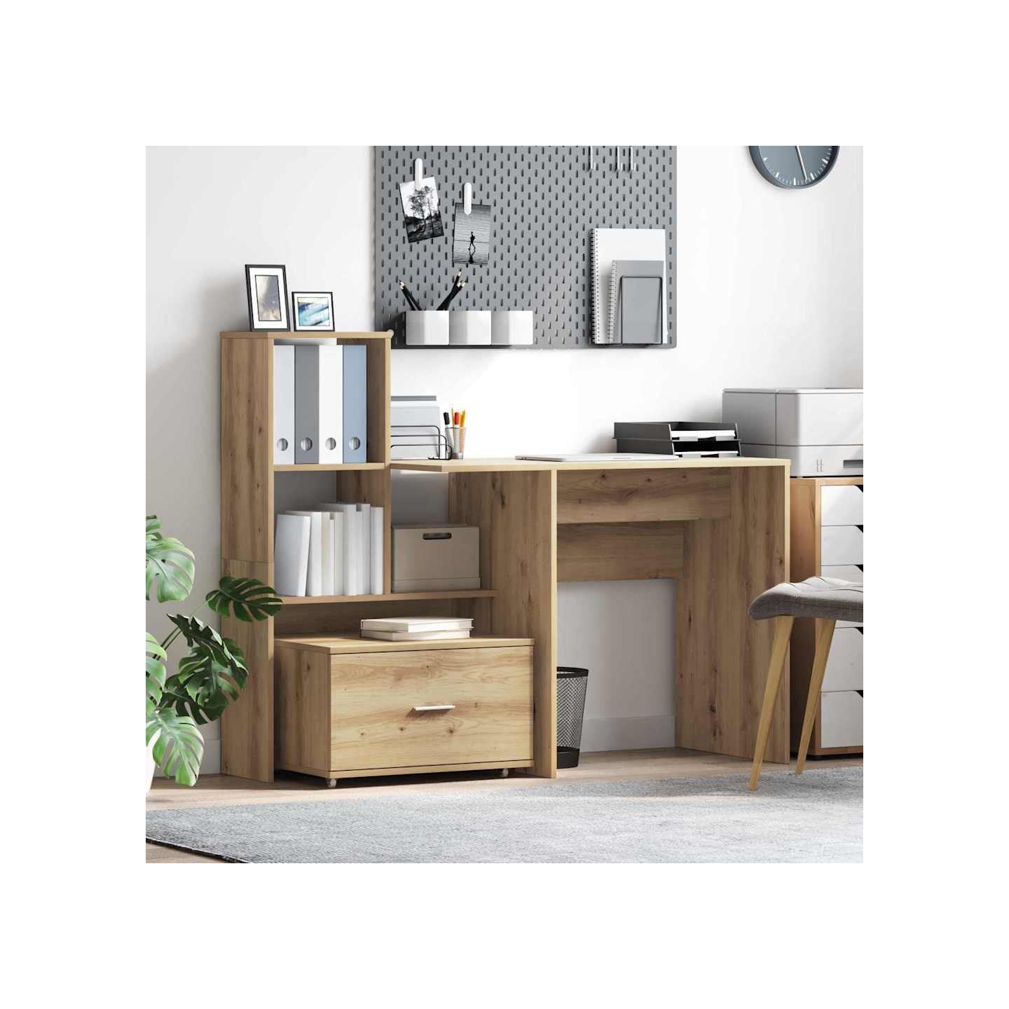 Bureau Chêne artisanal Bois d'ingénierie 131,5 x 50 x 106,5 cm