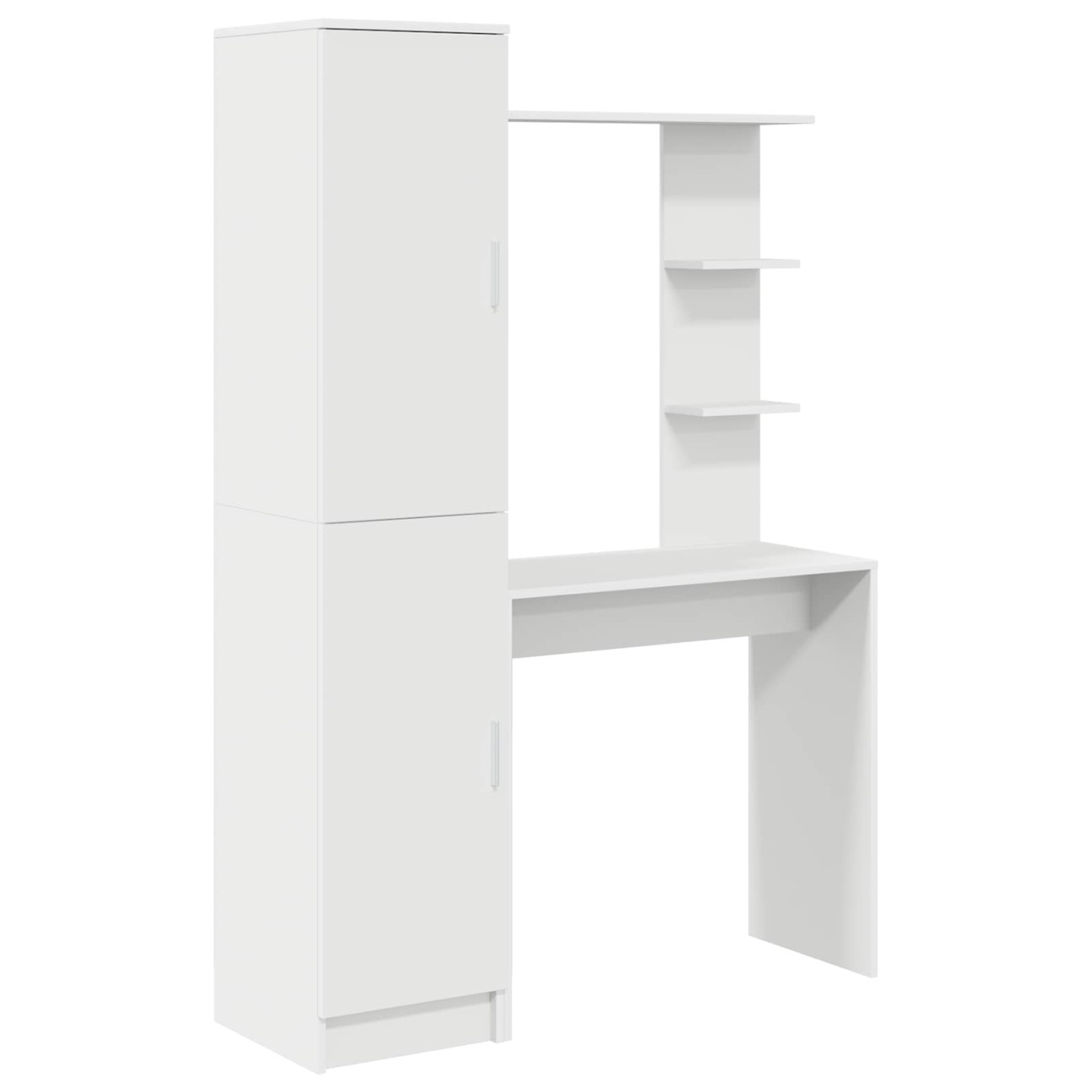 Bureau avec étagère avec stockage avec porte 2 pièces Blanc