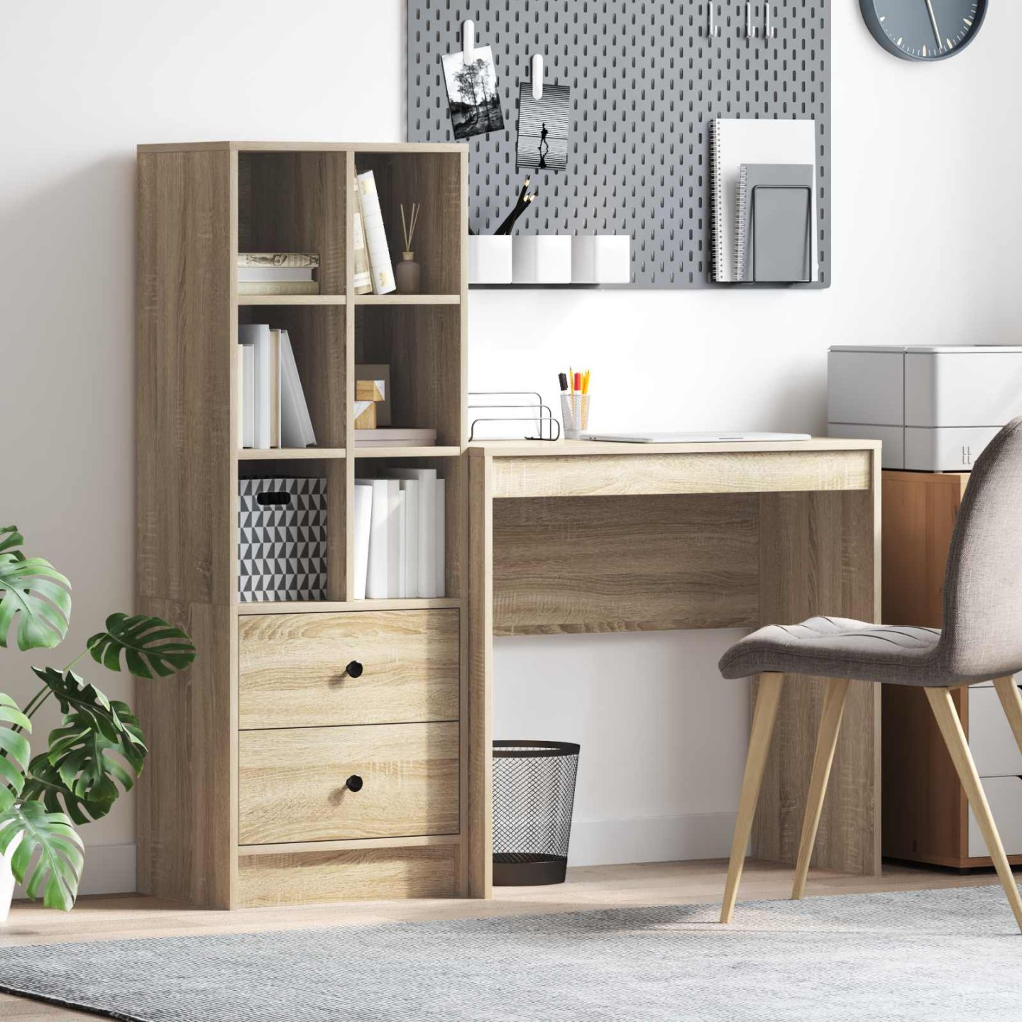 Bureau Chêne Sonoma 125,5 x 40 x 127 cm 2 pc