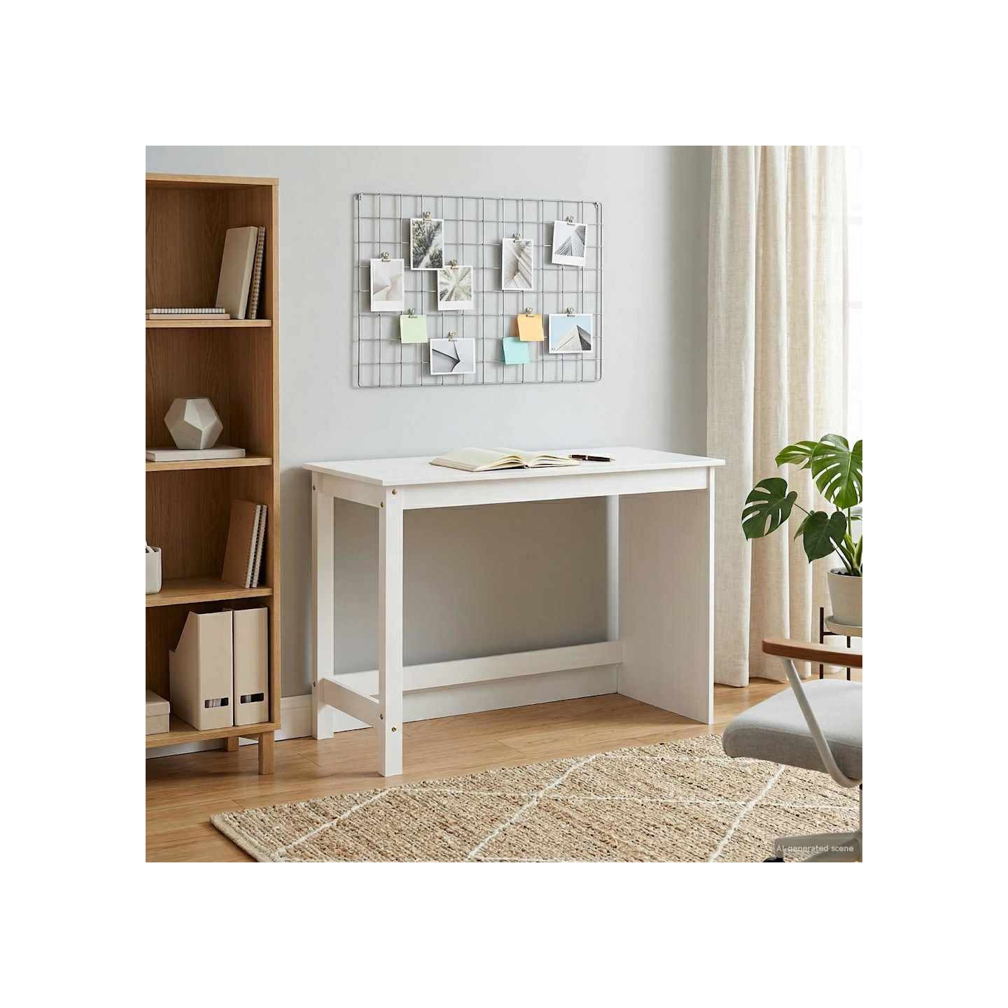 Bureau Blanc 112 x 50 x 75 cm Bois de Pin Massif