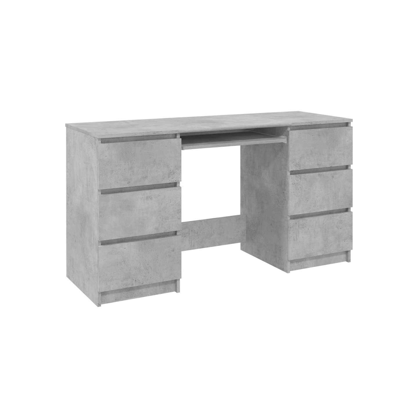 Bureau Gris béton 140x50x77 cm Bois d'ingénierie