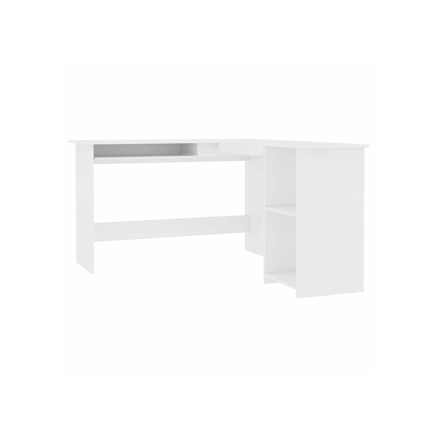 Bureau d'angle en forme de L Blanc 120x140x75 cm