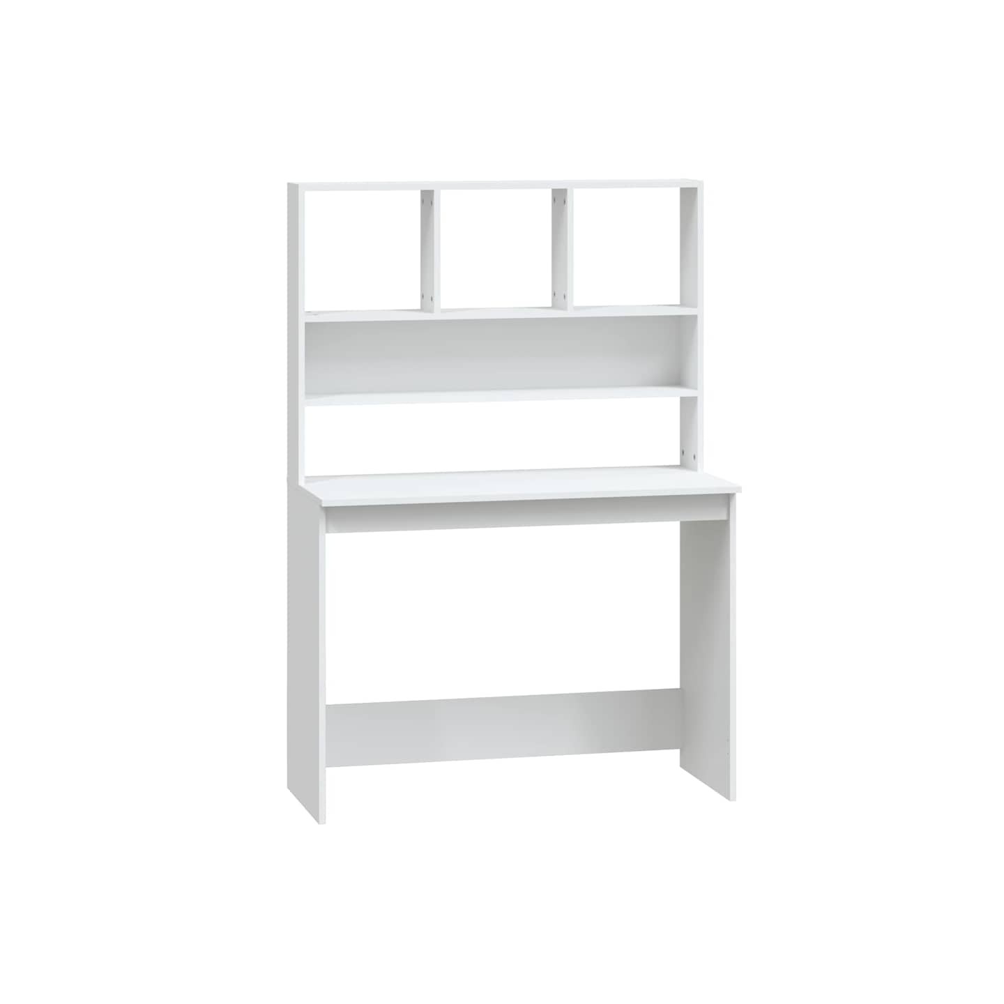 Bureau avec étagères Blanc 102x45x148 cm Bois d'ingénierie
