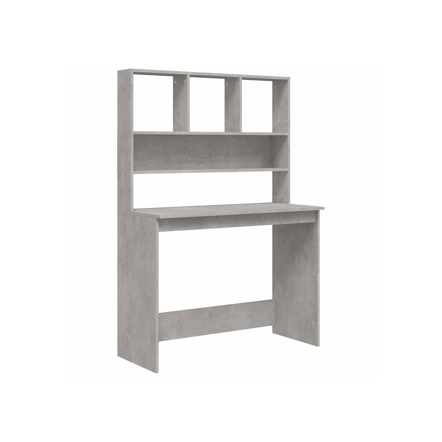 Bureau avec étagères Gris béton 102x45x148 cm Bois d'ingénierie