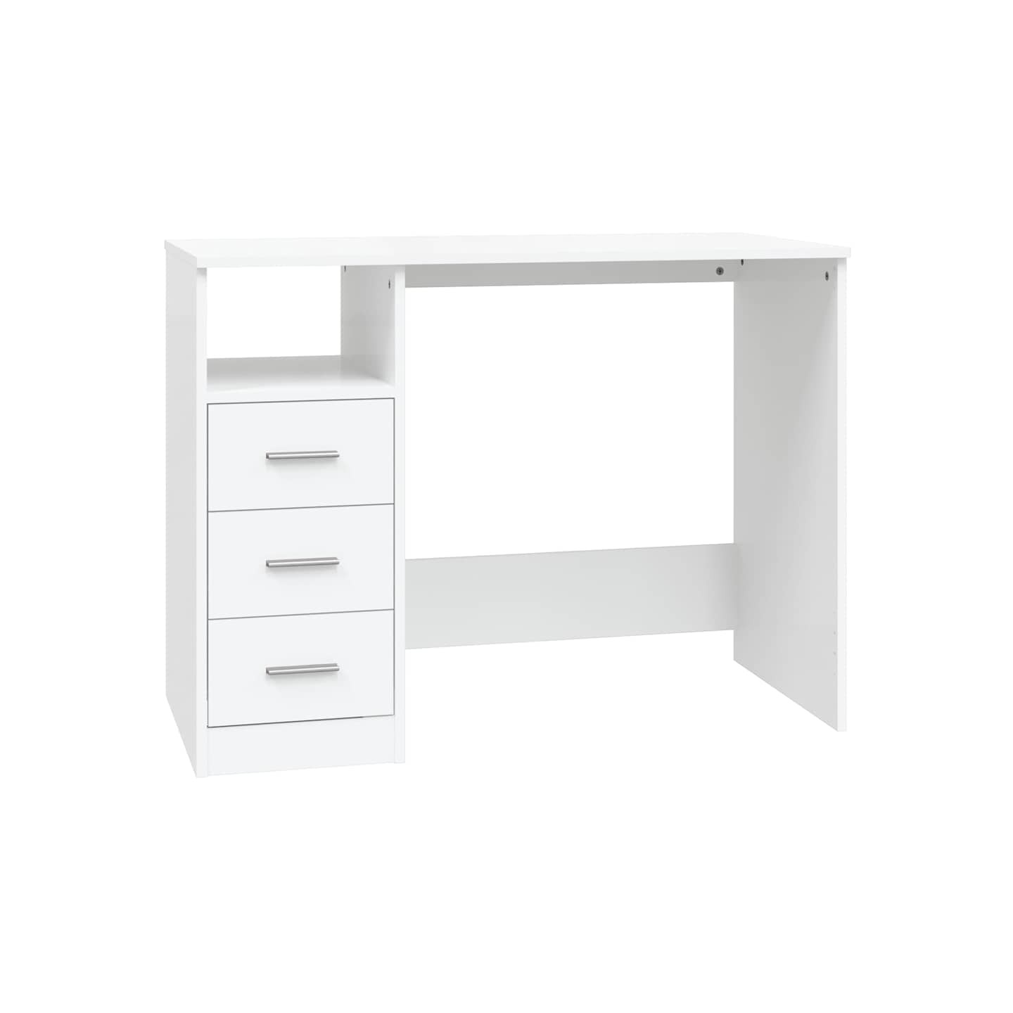 Bureau avec tiroirs Blanc 102x50x76 cm Bois d'ingénierie