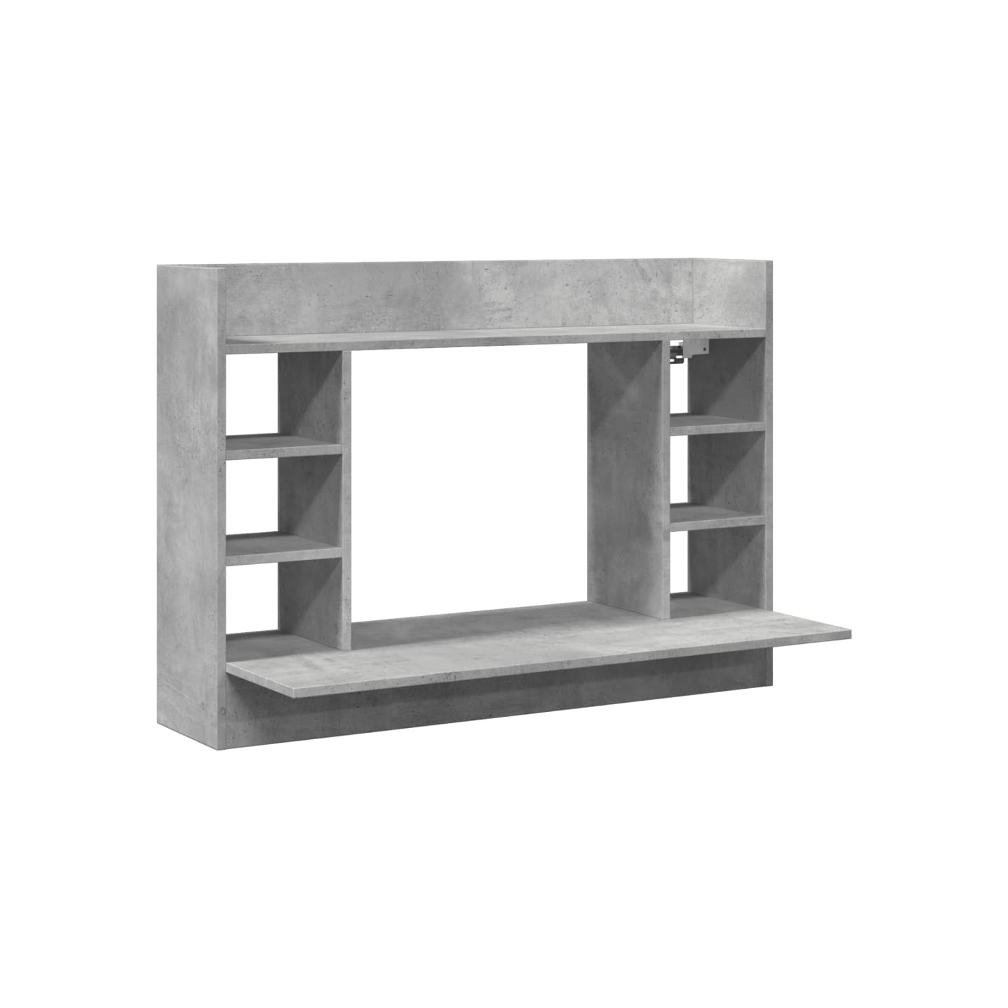 Bureau mural gris béton 105x48x75 cm bois d'ingénierie