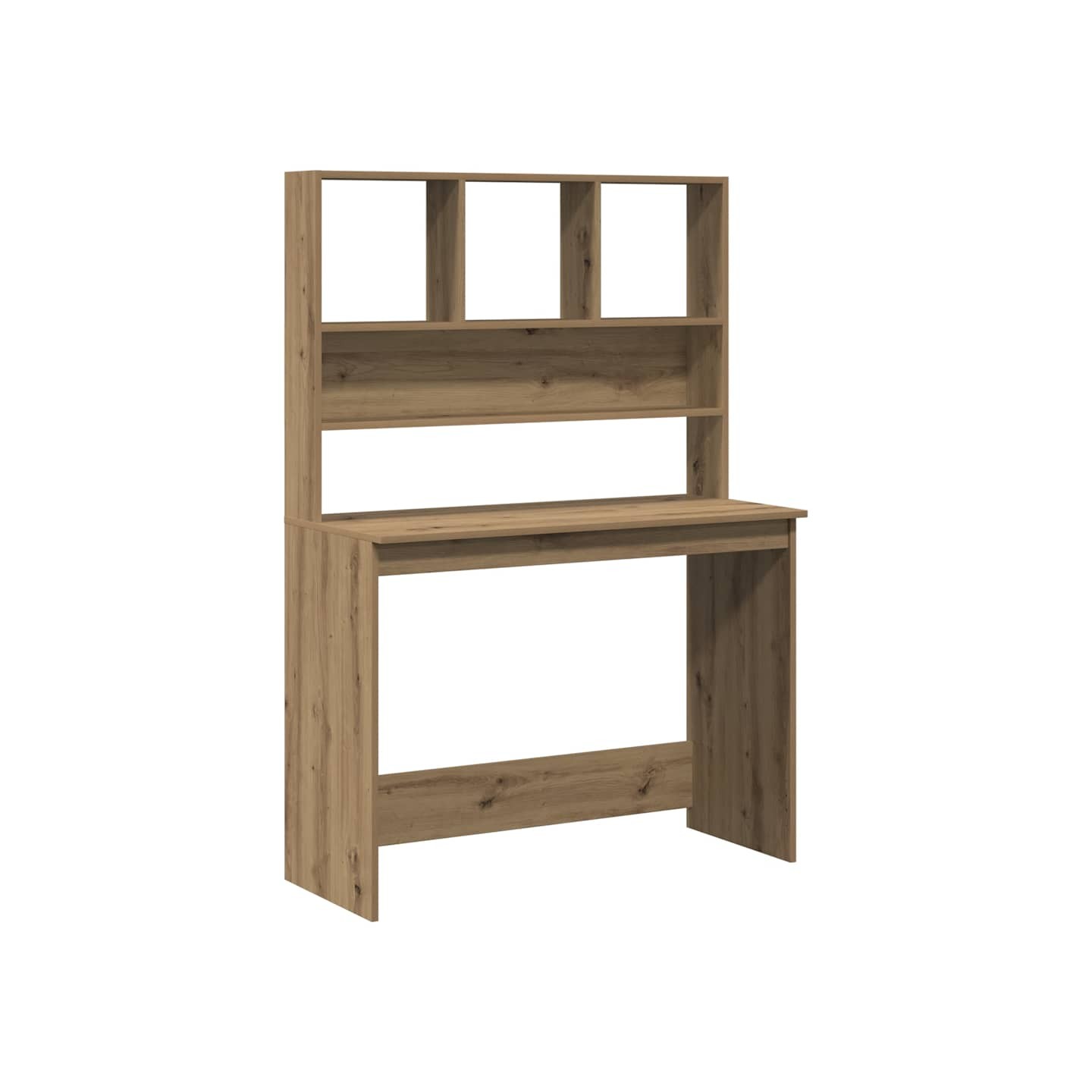 Bureau avec étagères chêne artisanal Bois d'ingénierie