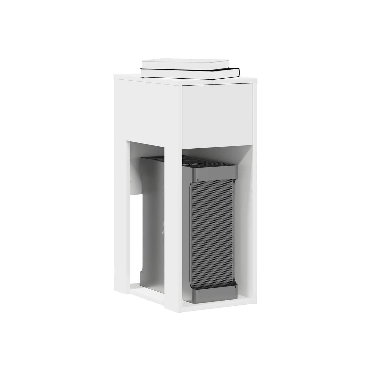 Support de tour d'ordinateur avec tiroir blanc 30x44x74 cm