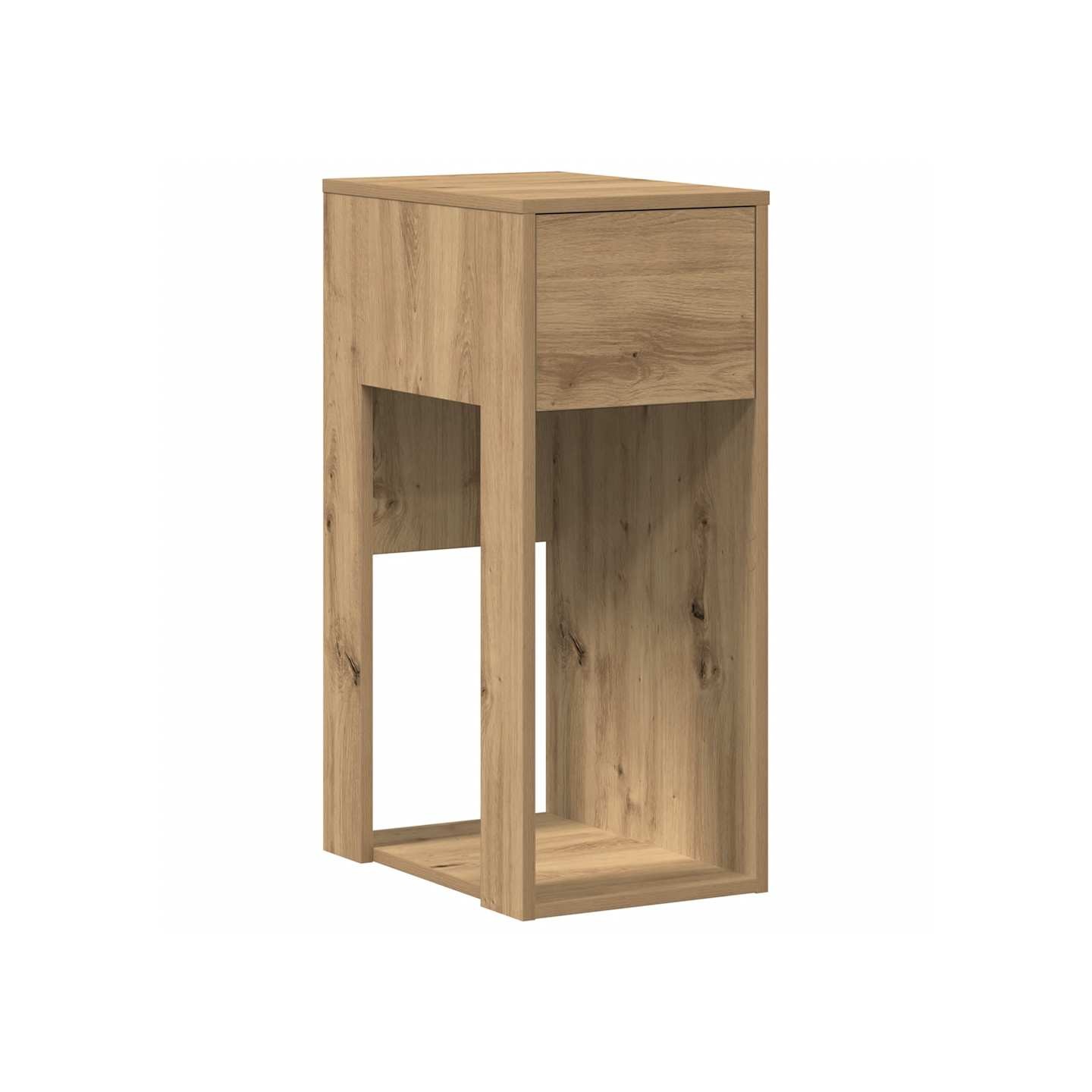 Support de tour d'ordinateur tiroir chêne artisanal 30x44x74 cm