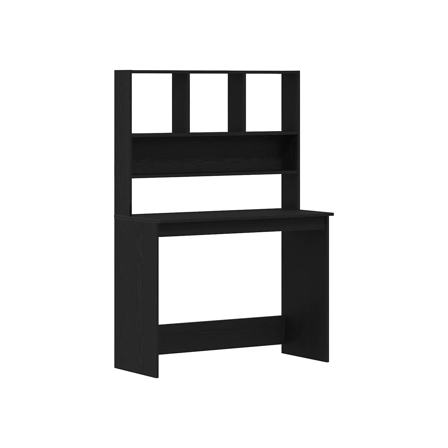 Bureau avec étagères en chêne noir 102x45x148 cm