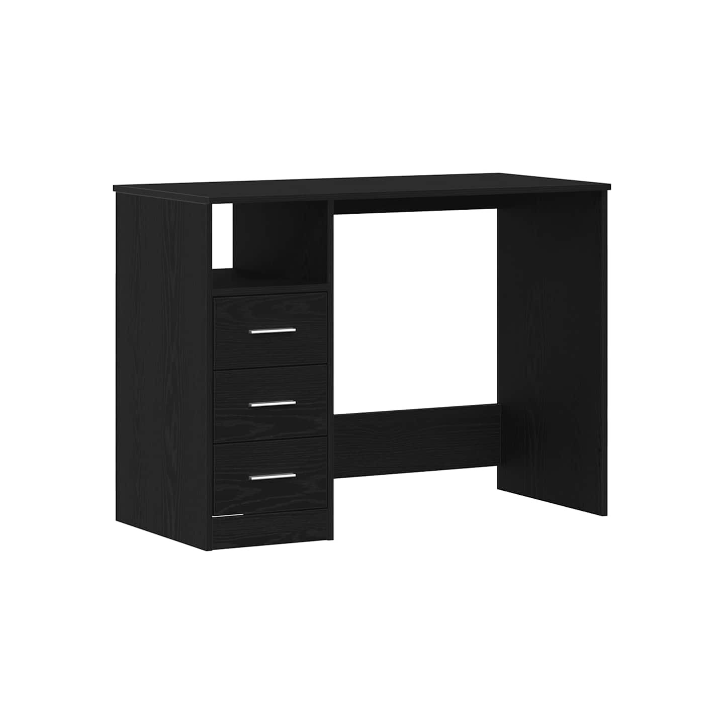 Bureau avec tiroirs en chêne noir 102 x 50 x 76 cm bois d'ingénierie