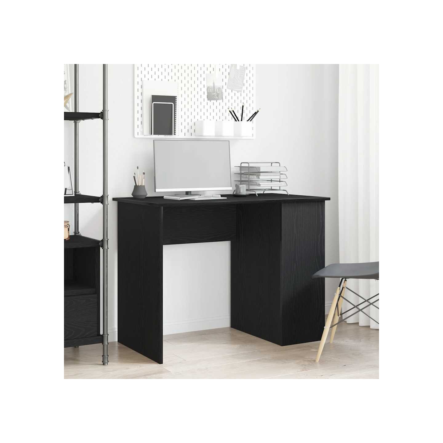 Bureau en chêne noir 100x55x75 cm bois d'ingénierie