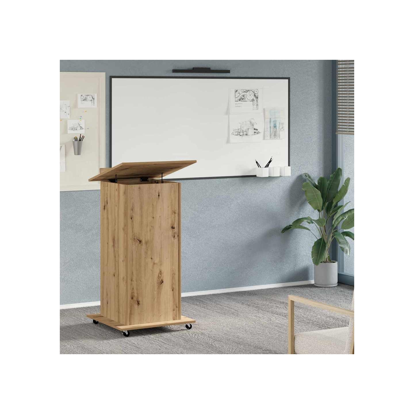 Podium Chêne artisanal Bois d'ingénierie 55 x 55 x 107 cm