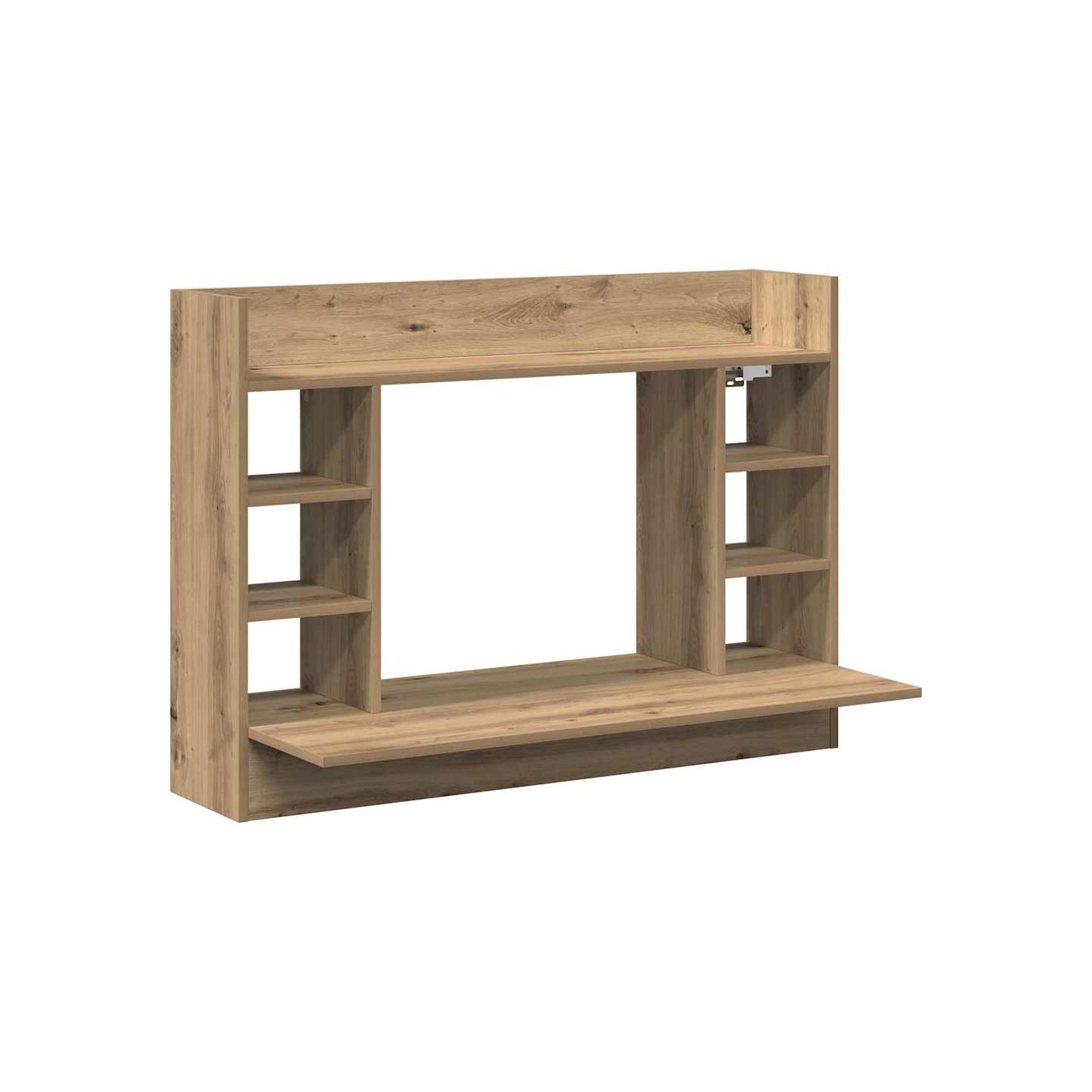 Bureau mural chêne artisanal 105 x 48 x 75 cm Bois d'ingénierie