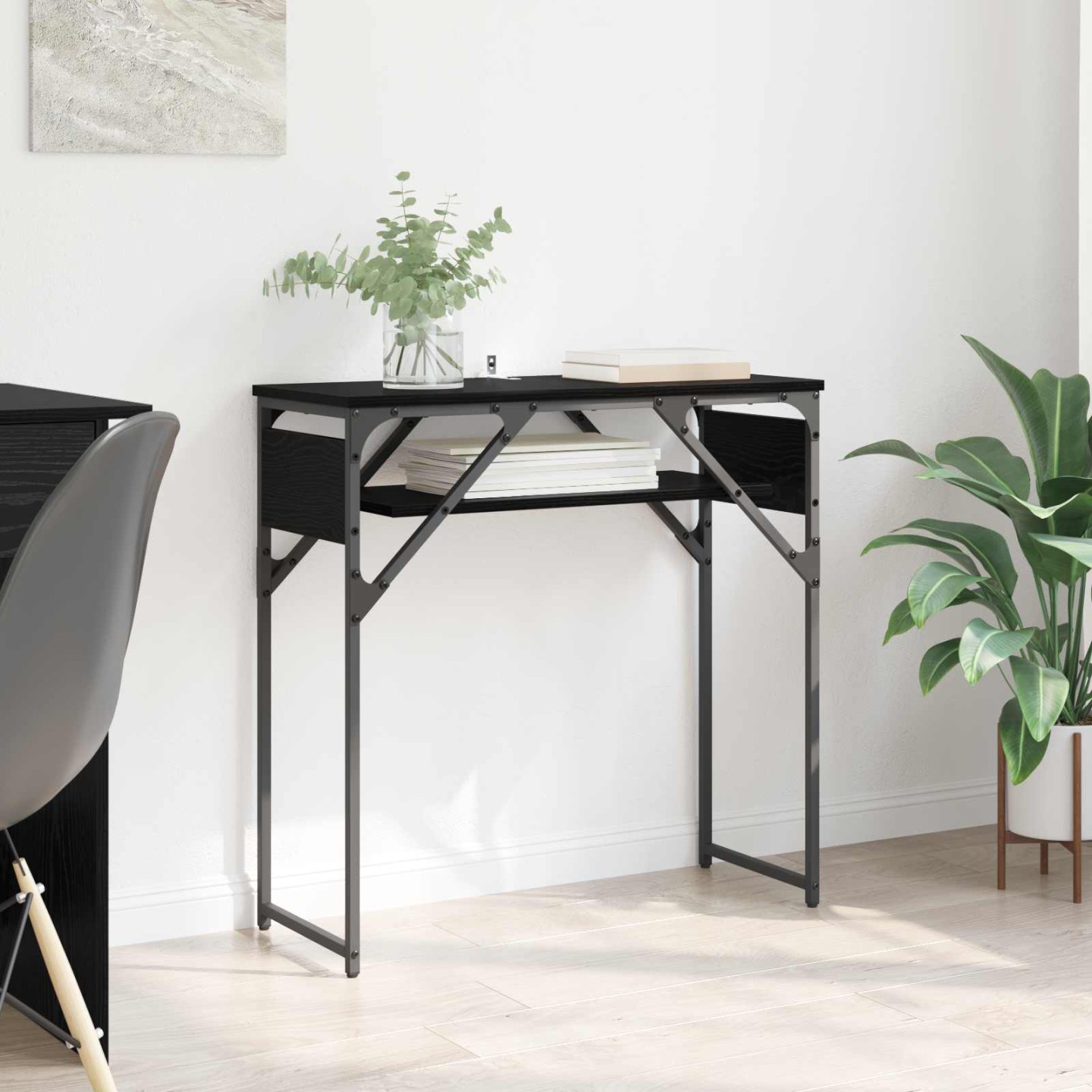 TableConsole Chêne noir Bois d'ingénierie 75x30x75cm