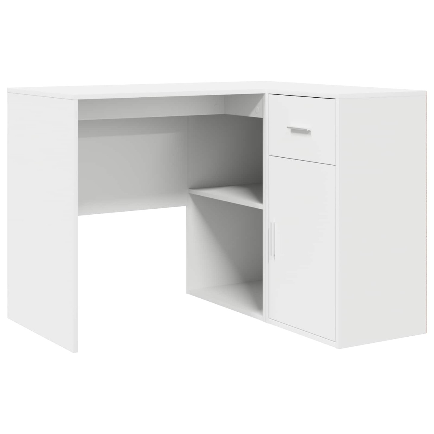 Bureau d'angle avec tiroir avec étagère Blanc 102 x 88 x 75 cm