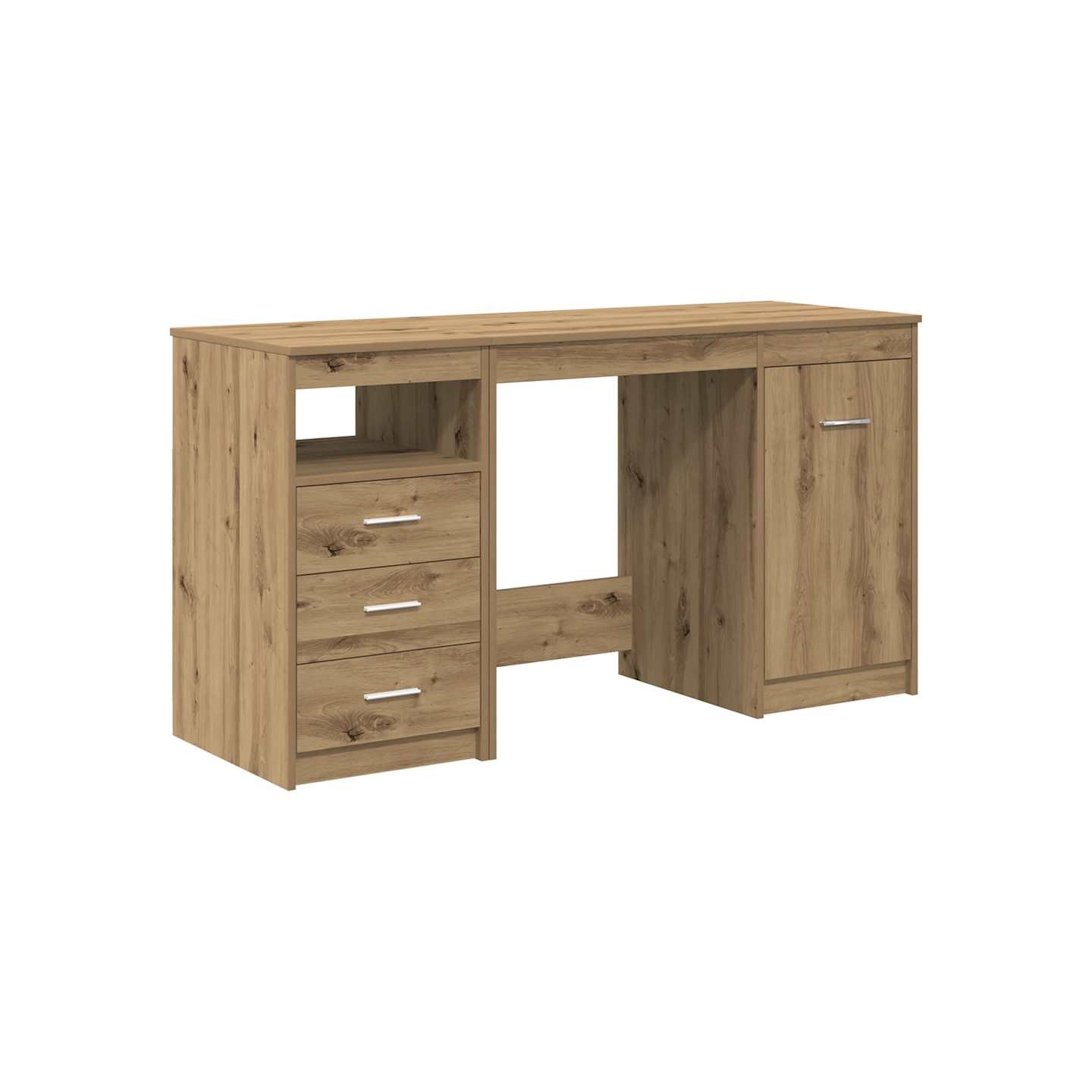 Bureau avec armoire en bois d'ingénierie chêne artisanal