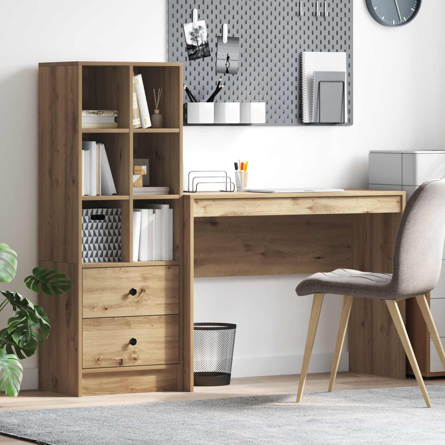 Bureau Chêne artisanal 145,5 x 40 x 127 cm 2 pc