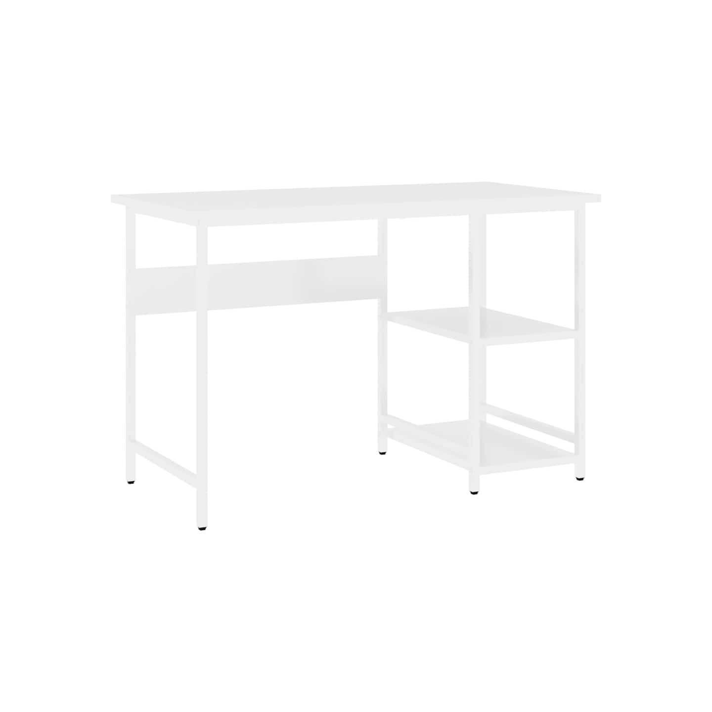 Bureau d'ordinateur Blanc 105x50x72 cm MDF et métal