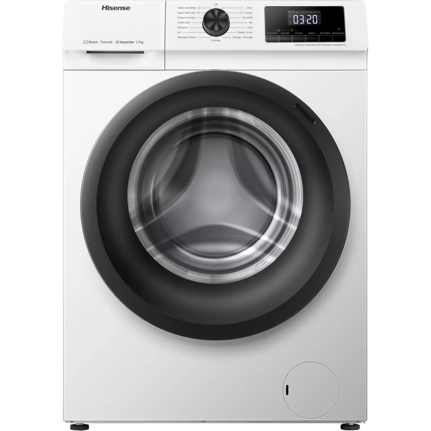Lave-linge Hisense W1214QE 12 kg 1400 tr vapeur | Nimestore