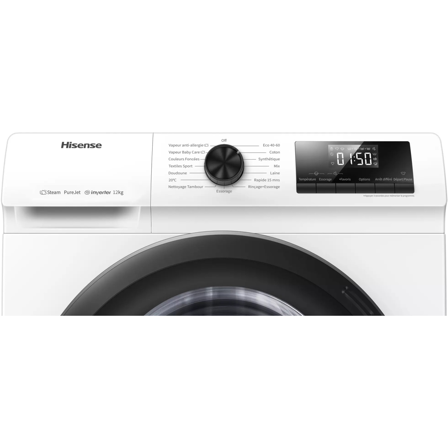 Lave-linge Hisense W1214QE 12 kg 1400 tr vapeur | Nimestore