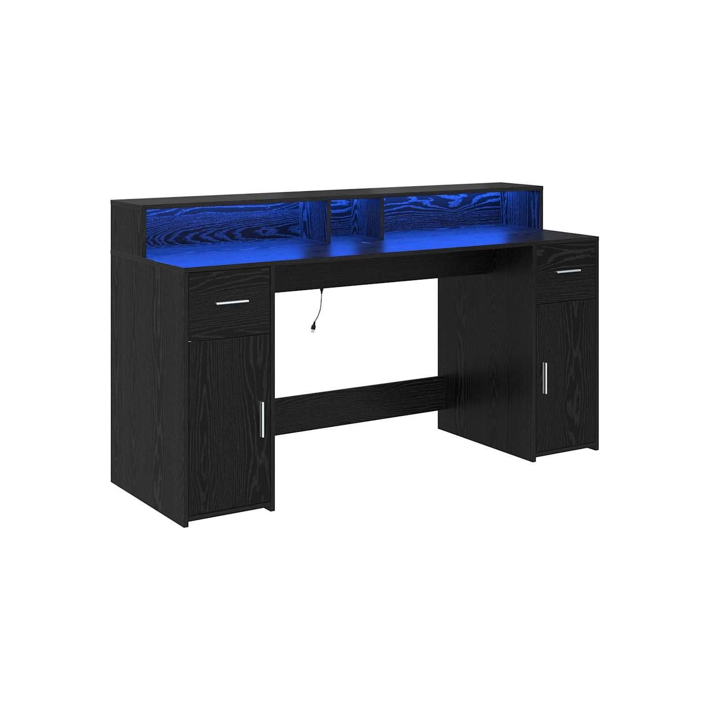 Bureau avec porte Chêne noir 160 x 55 x 91 cm Bois d'ingénierie