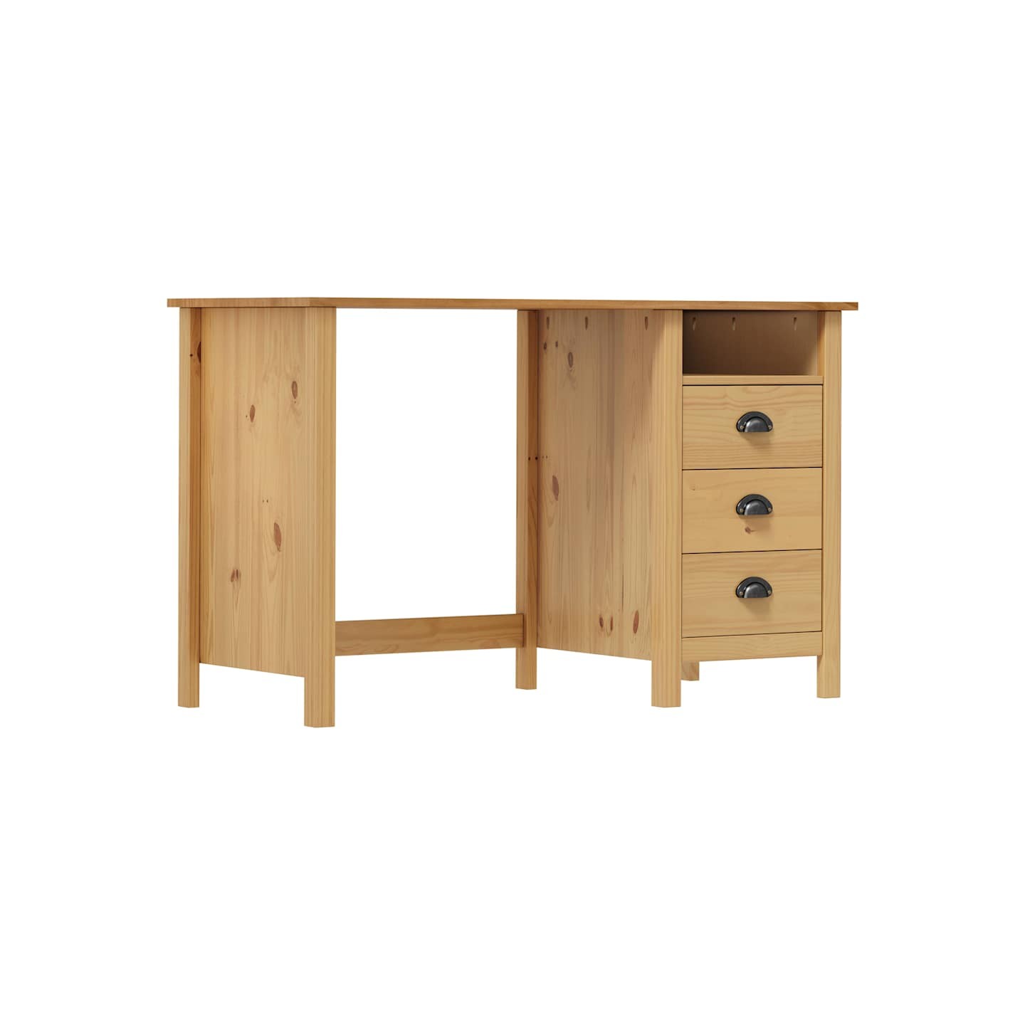 Bureau Hill avec 3 tiroirs 120x50x74 cm Pin solide