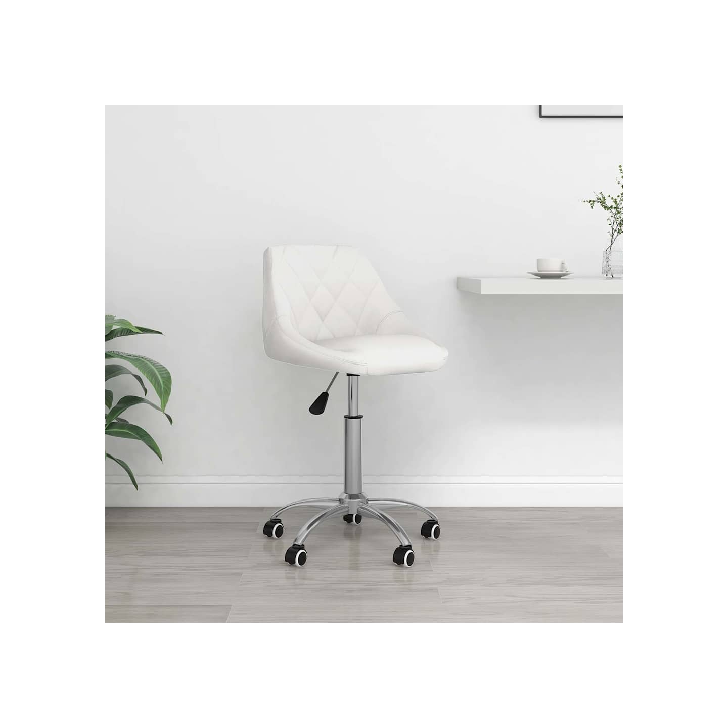 Chaise pivotante de bureau Blanc Similicuir