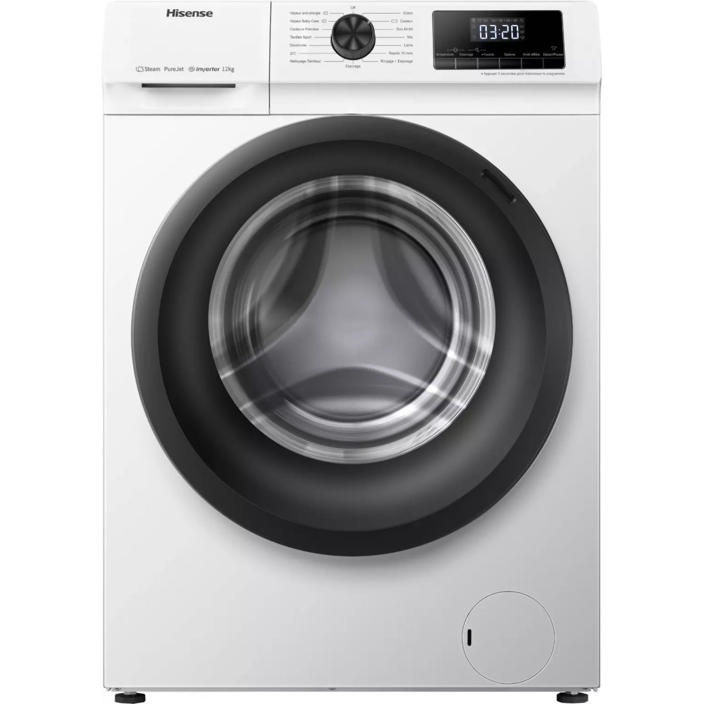 Lave-linge Hisense WFQE1214EVJM 12 kg 1400 tr vapeur | Nimestore