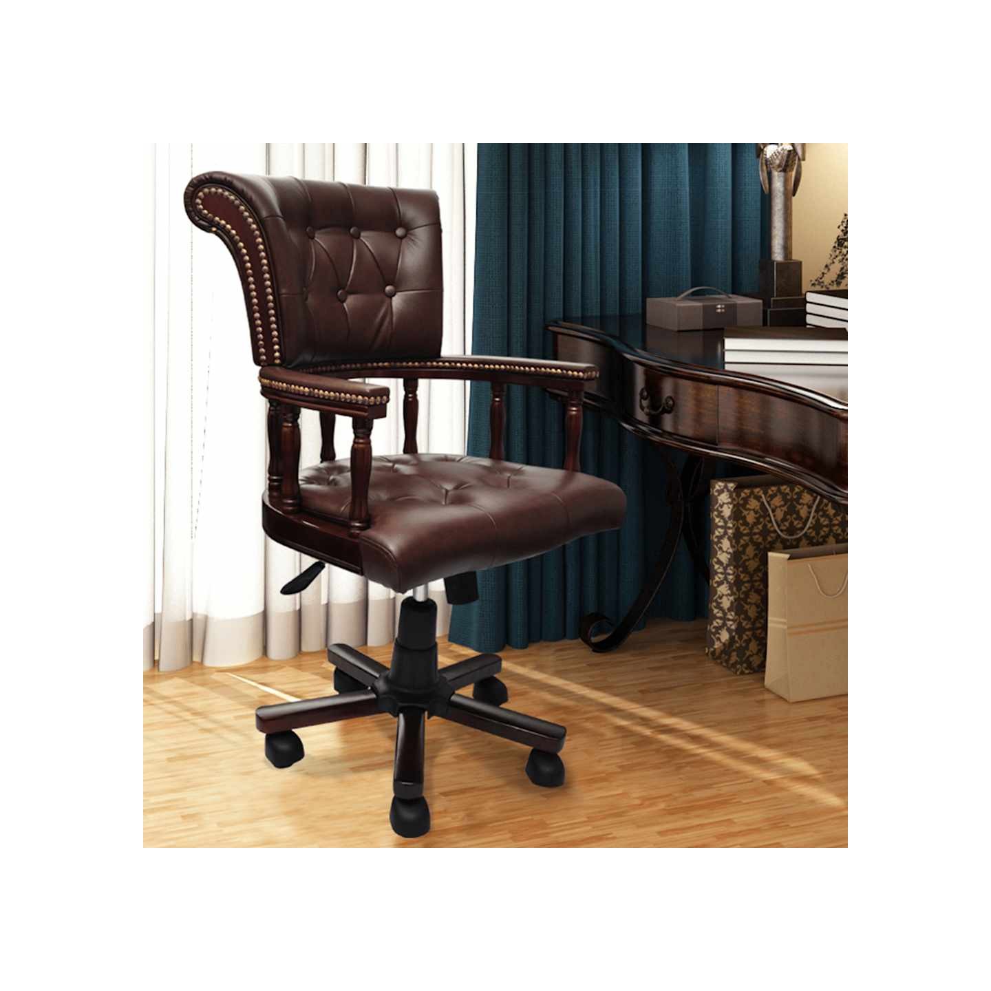 Chaise de bureau pivotante Marron